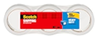 Heavy Duty Shipping Packing Tape, Clear, Holiday Shipping Supplies, 1.88 in. x 38.2 yd., 3 Rolls