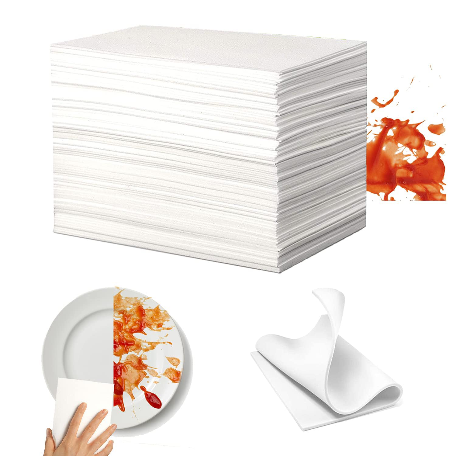 NALACALMagic Cleaning Sponge Eraser Sheets, 48 Sheets 8X Thin Melamine Foam Sponge Cloth Scrub Pads, All-Purpose Cleaner Eraser Wipes for House Cleaning Kitchen Dish Bathroom Furniture, Sink