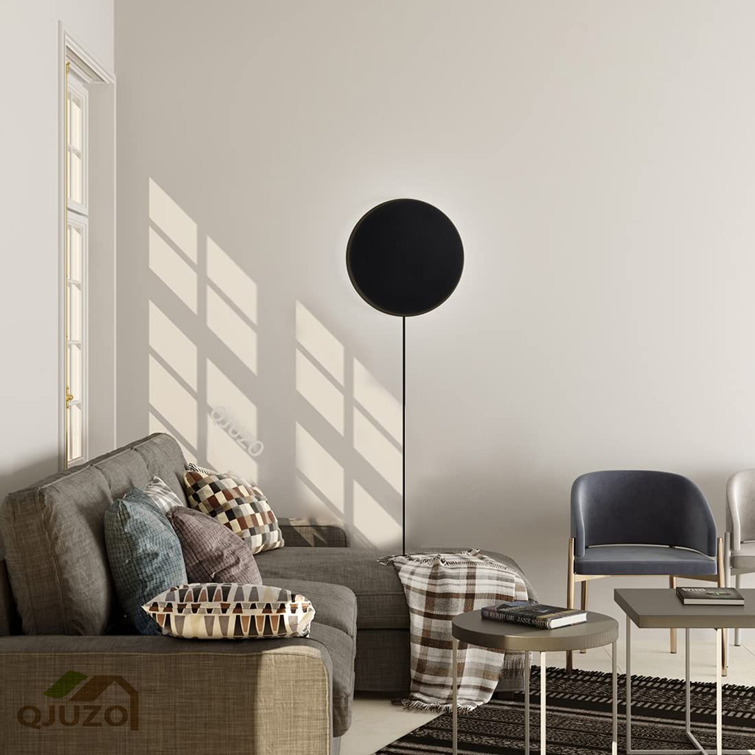 RGB LED Wandleuchte Dimmbar mit Fernbedienung und Steckdose Moderne Wandlampe Farbwechsel Farbige LED Wandleuchten für Flur Kinderzimmer Treppenhaus Wohnzimmer Schlafzimmer