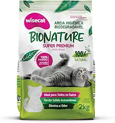Bionature Areia Higiênica para Gatos Biodegradável Wisecat 2kg