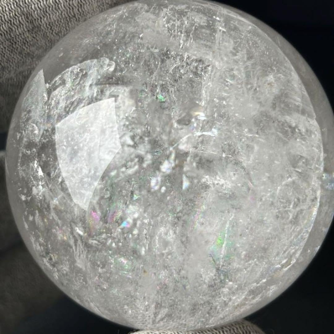 Amazon.co.jp: 虹たっぷり クリアクォーツ 水晶 スフィア 65mm