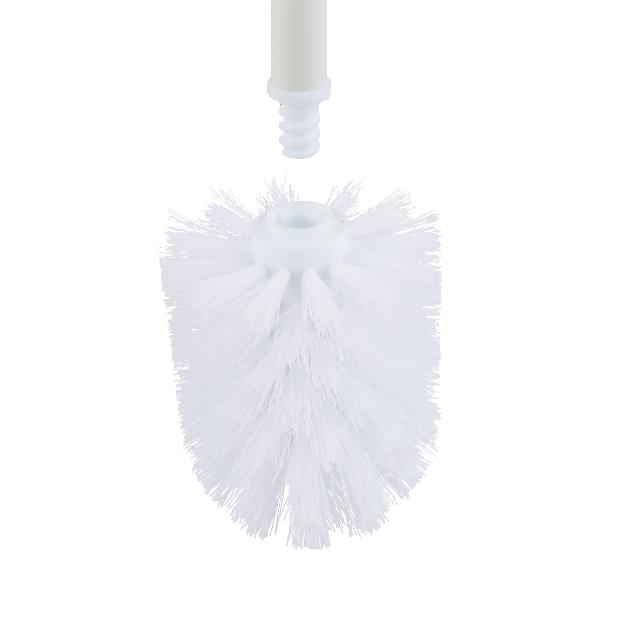 Juego de baño Relaxdays, H x An x F: 64,5 x 23 x 17 cm, Metal, portarrollos de pie con escobilla, Soporte WC, Blanco