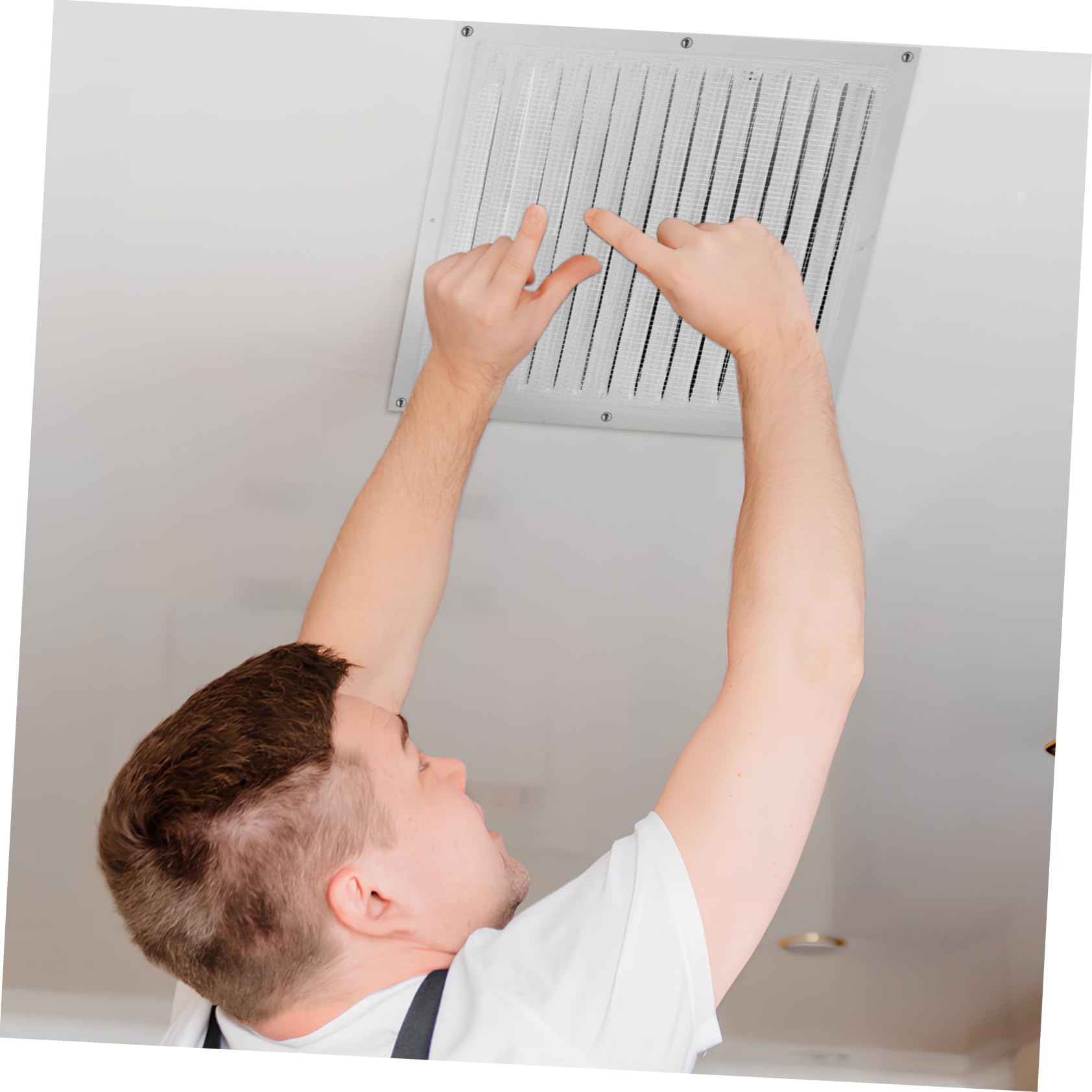 Griglia di Ventilazione in Lega di Alluminio 300x300 2 Pezzi | Louvered Design, Montaggio Facile, Bianco, per Pareti Esterne e Casa, Struttura a Pannello Grigliato