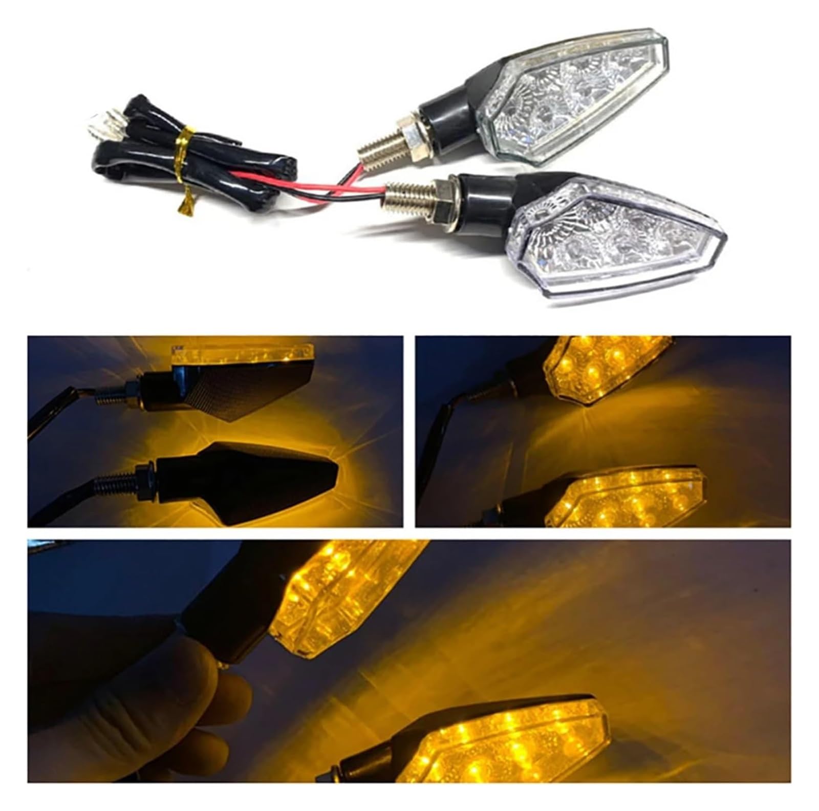 QWQNMC Indicatore Direzione Moto 12V Moto Freccia Continua Indicatore di Direzione Lampada Luci Avvertimento Svolta