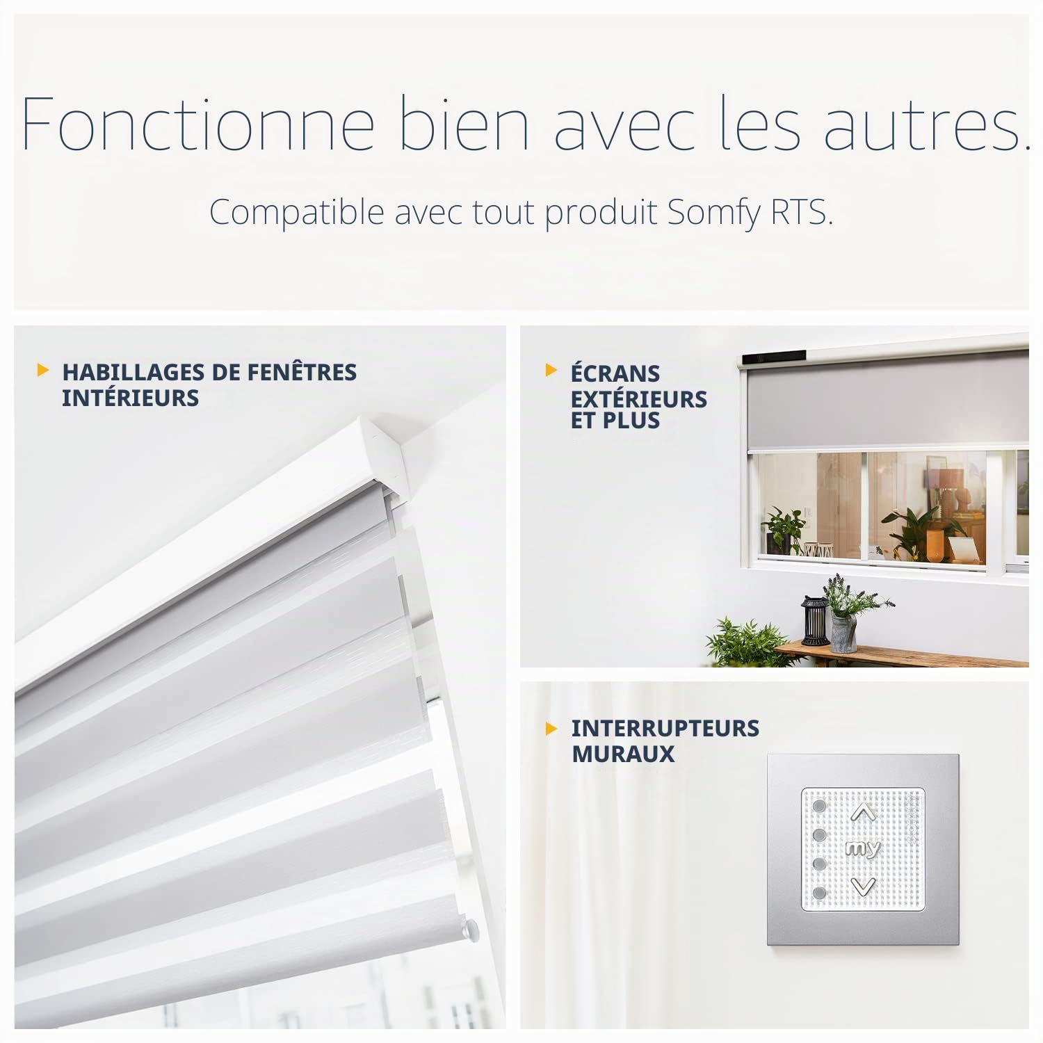 Somfy Situo 1 Pure - 74300 RTS - Contrôle abat-jour motorisé ou groupe nuances - Omni-directionnel, enregistre position préférée, blanc élégant - #1870571