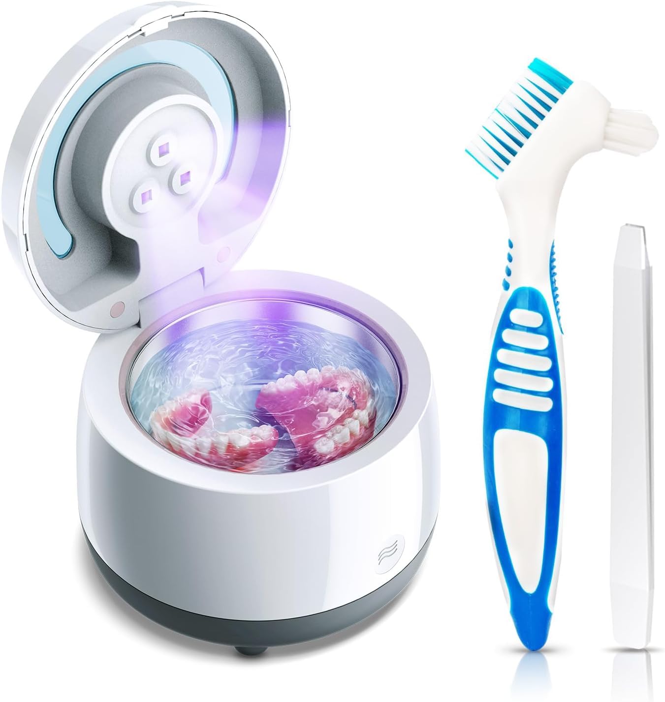 Cleaning Machine - 43kHz Ultra Sonic Clean Pod for Denture Mouth Guard Aligner Dental Trays (Upgraded)