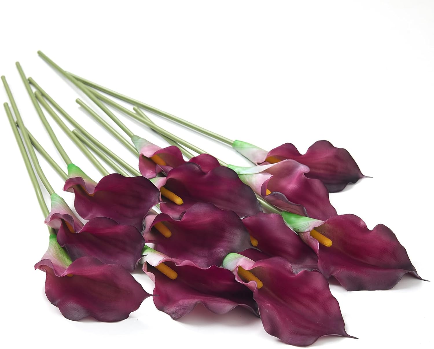 12 PCS Purple Calla Lily Artificial Flowers,14.6" Faux Calla Lilies Flower Real Touch Silicone Fake Lilies Flowers for Home Decor,DIY Wedding Centerpieces,Indoor Floral Arrangements