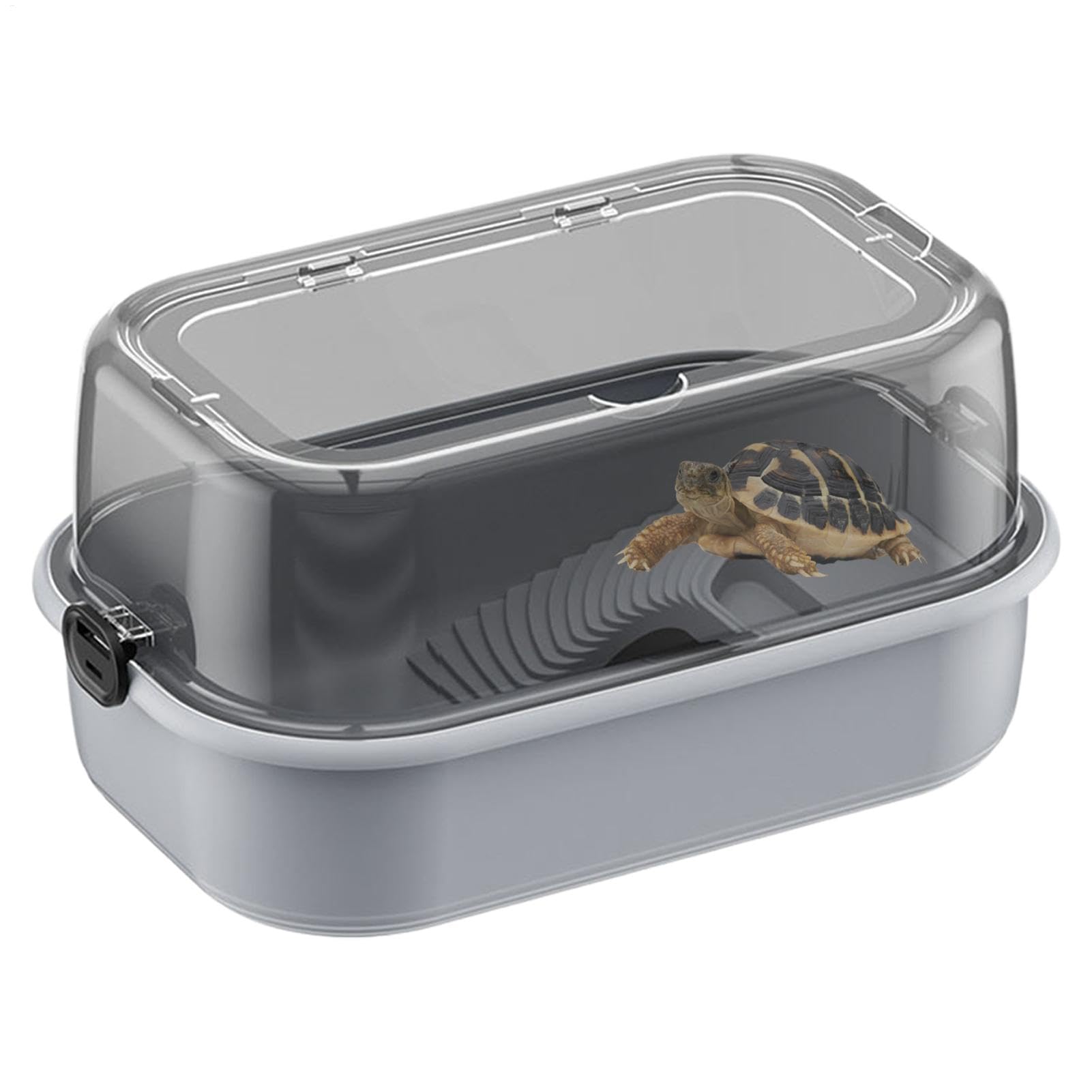 Schildkröten-Terrarium-Set | Vollsicht-Aquarium-Starter-Set, Bodenablauf, Sonnenstufe, multifunktionaler Lebensraum für Krabben, Krebse