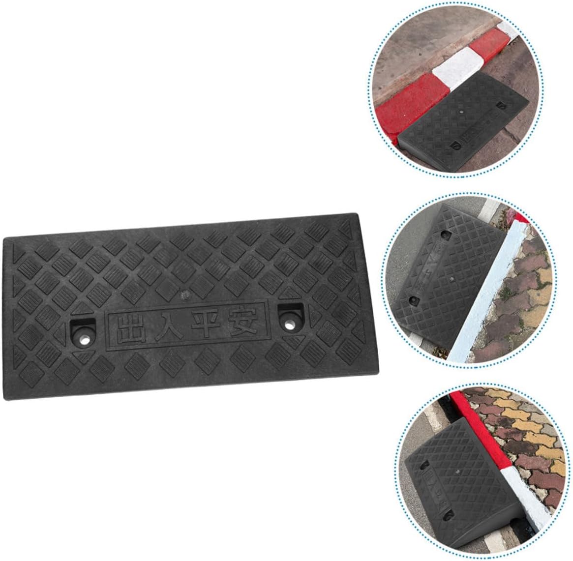 Heavy Duty Car Curb Ramp for Driveway Triangular Ramp for Vehicles Wheelchairs and Scooters Sturdy Rubber Design for Easy Access and Safety