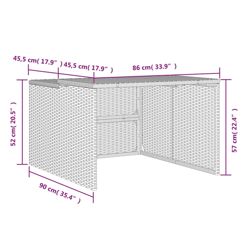 Gecheer Robot cortacésped Garaje Techo Carport Caseta Robot Cortacésped Toldo para Cortacésped Cochera para Robot Cortacésped 86x90x52/57 cm,Ratán sintético Beige