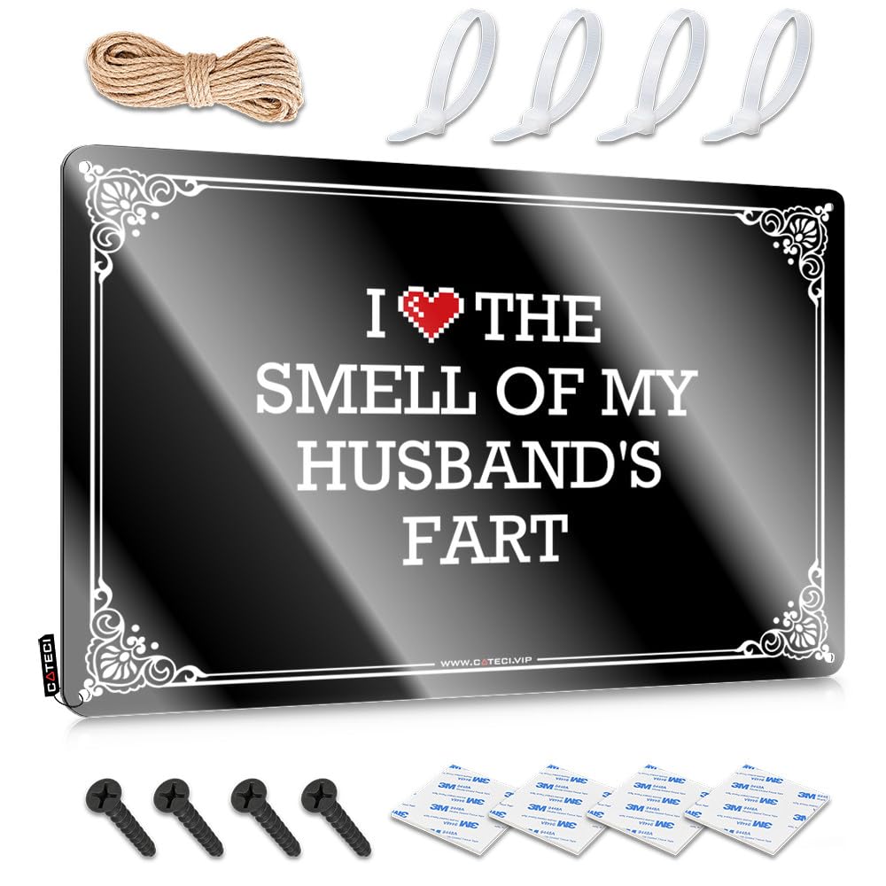 Boys Bedroom Decorations Fun Vintage Wall Art - I Love The Smell Of My Husband's Fart Modern Metal Wall Art Ready To Hang For Country Bar(30X40CM)