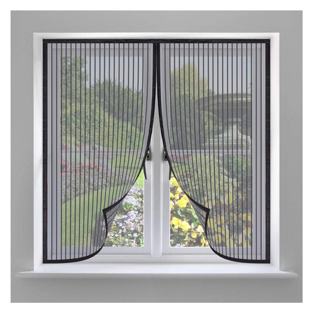 120x150cm Fly Screen Mosquito Magnetic Window Screen,Magnetic Closure Mosquito Window Screen Shuts Automatically,Keep Bugs/Flys/Mosquitoes Out,Without Drilling,Easy Installation