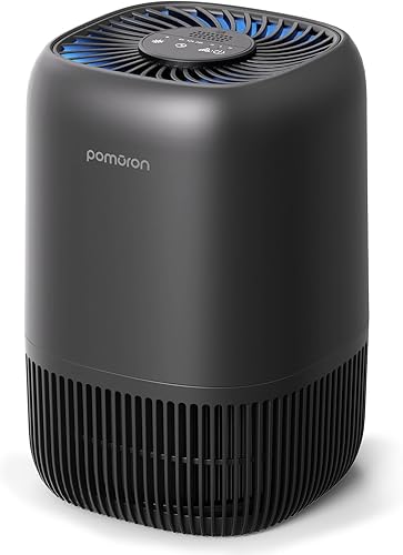 POMORON Purificadores de aire para dormitorio y hogar, limpiador de filtro de aire con esponja de fragancia, filtro H13 True HEPA para humo,