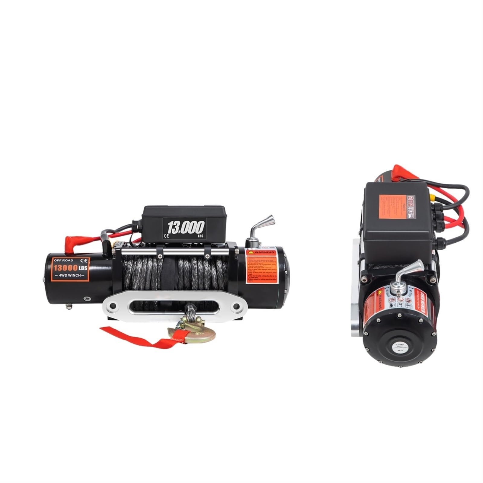 Verricello Elettrico 12V for 4X4 80FT Corde for rimorchio for Auto Sintetiche Cinghia di Traino con Controllo Wireless ATV Camion Fuoristrada(13000lbs Black Rope)