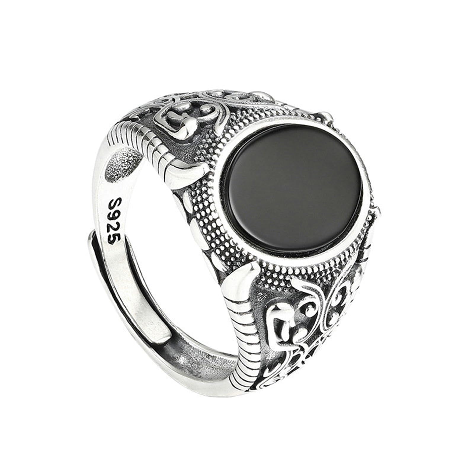 Bague en Argent 925 Homme Réglable Anneau Argent