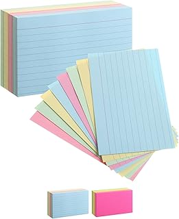 Mr. Pen- Pastel Index Cards, 3" x 5", 180 Cards, Index Cards, Lined Index Cards, Note Cards, Flash Cards, Study Cards, Notecards for Studying, Ruled Index Cards, Flashcards for Studying