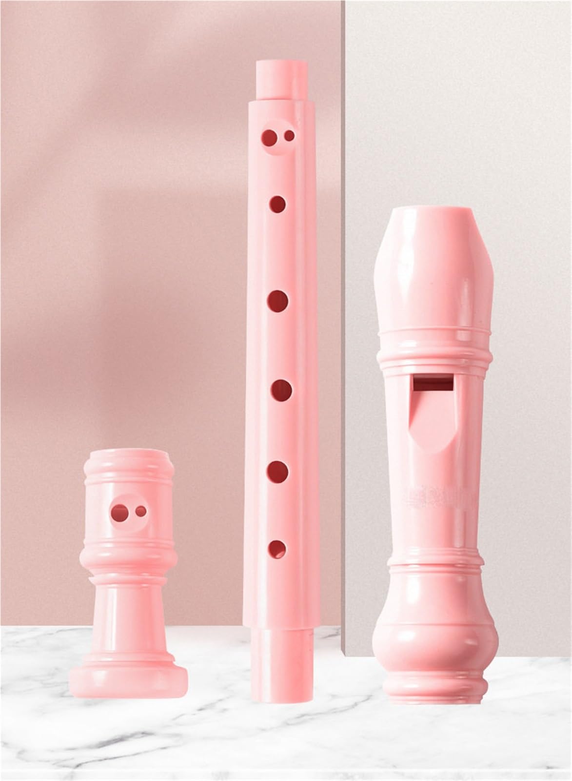 Flauta Dulce Profesional Flauta Dulce Soprano De 8 Agujeros (digitación Alemana) Ideal Para Adultos Principiantes(Pink)