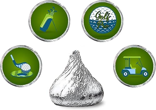 Pegatina redonda con temática de golf, para cumpleaños o jubilación, para regalos de fiesta de golf, para dulces de chocolate (160 unidades)