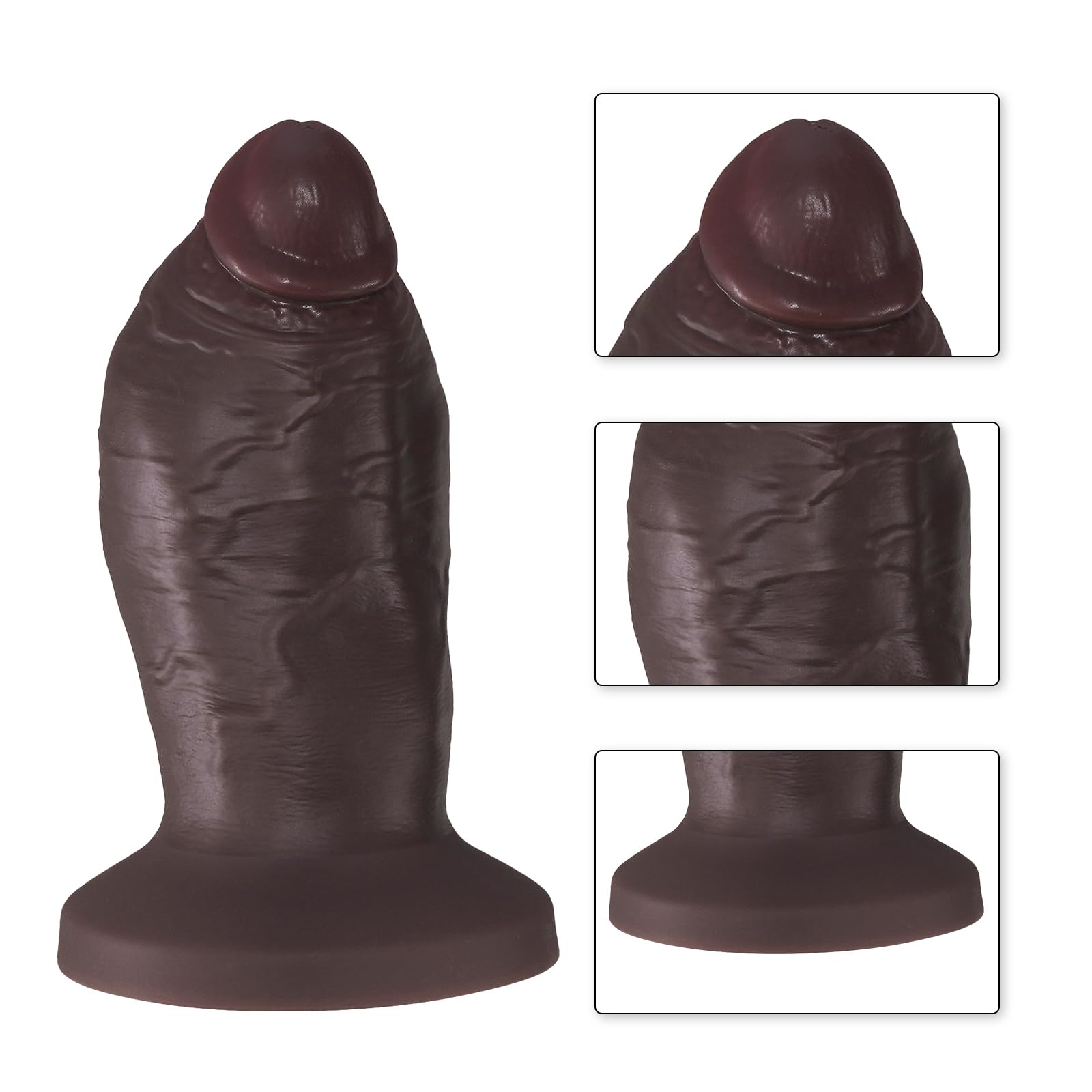 20 * 8,8 cm Dildo Realistico, Enorme Dildo in Silicone con Ventosa, Dilatatore per Punto G e Prostata, Plug Anale di Grande Diametro, Giocattolo Sessuale Per Uomini e Donne Esperti (Dark Brown)