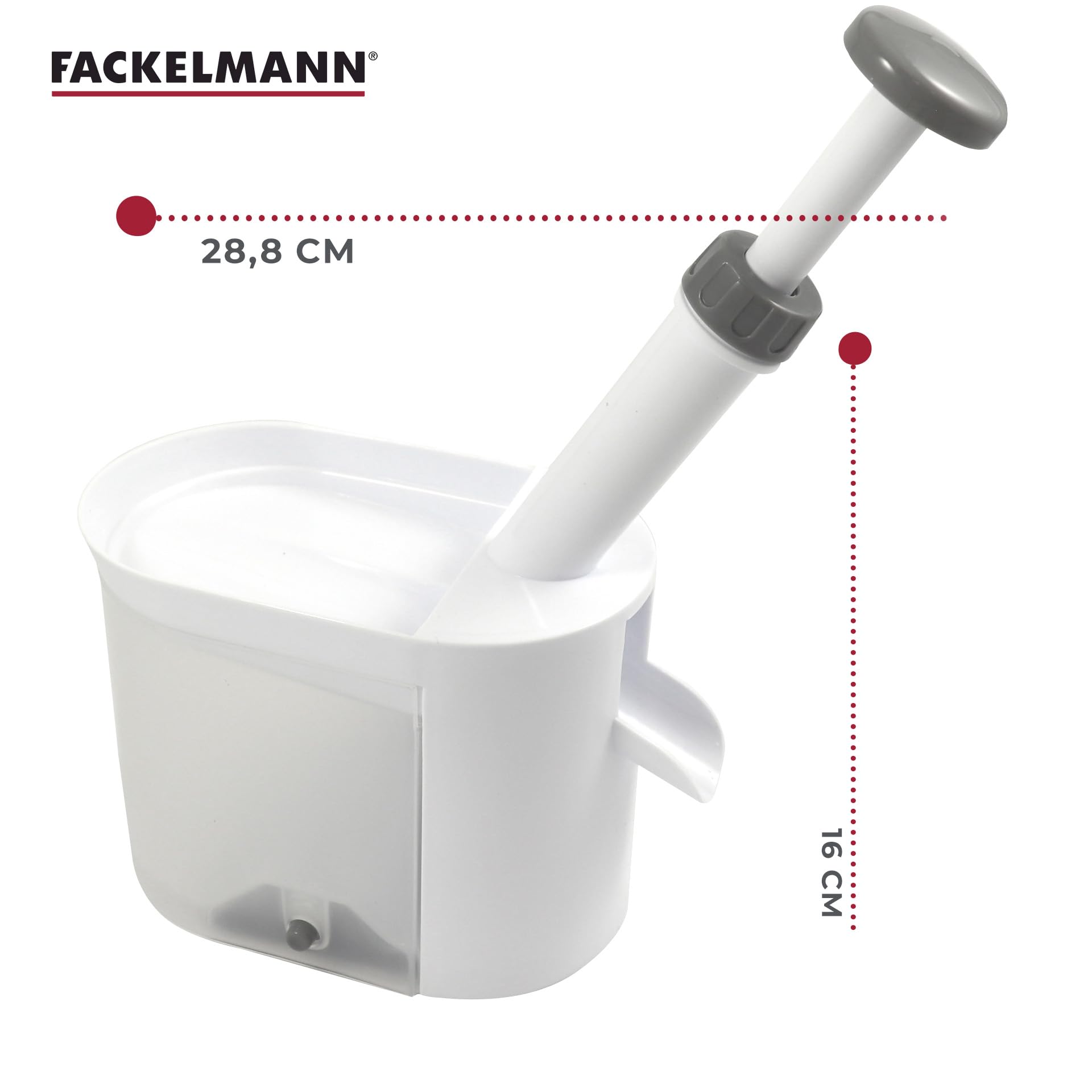 Fackelmann Denocciolatore a Stantuffo per Ciliegie e Olive 28,8x16 cm, in Plastica Alimentare Completamente smontabile adatto per Snocciolare Ciliegie, Amarene ed Olive