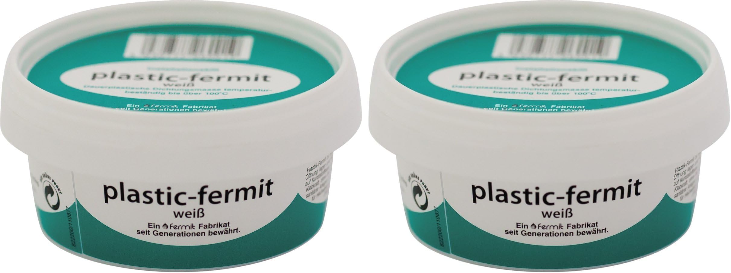Fermit V11020Plastic fermit White, Permanent Plastic sealant, Temperature Resistant up to Over 100 °C (Pack of 2)
