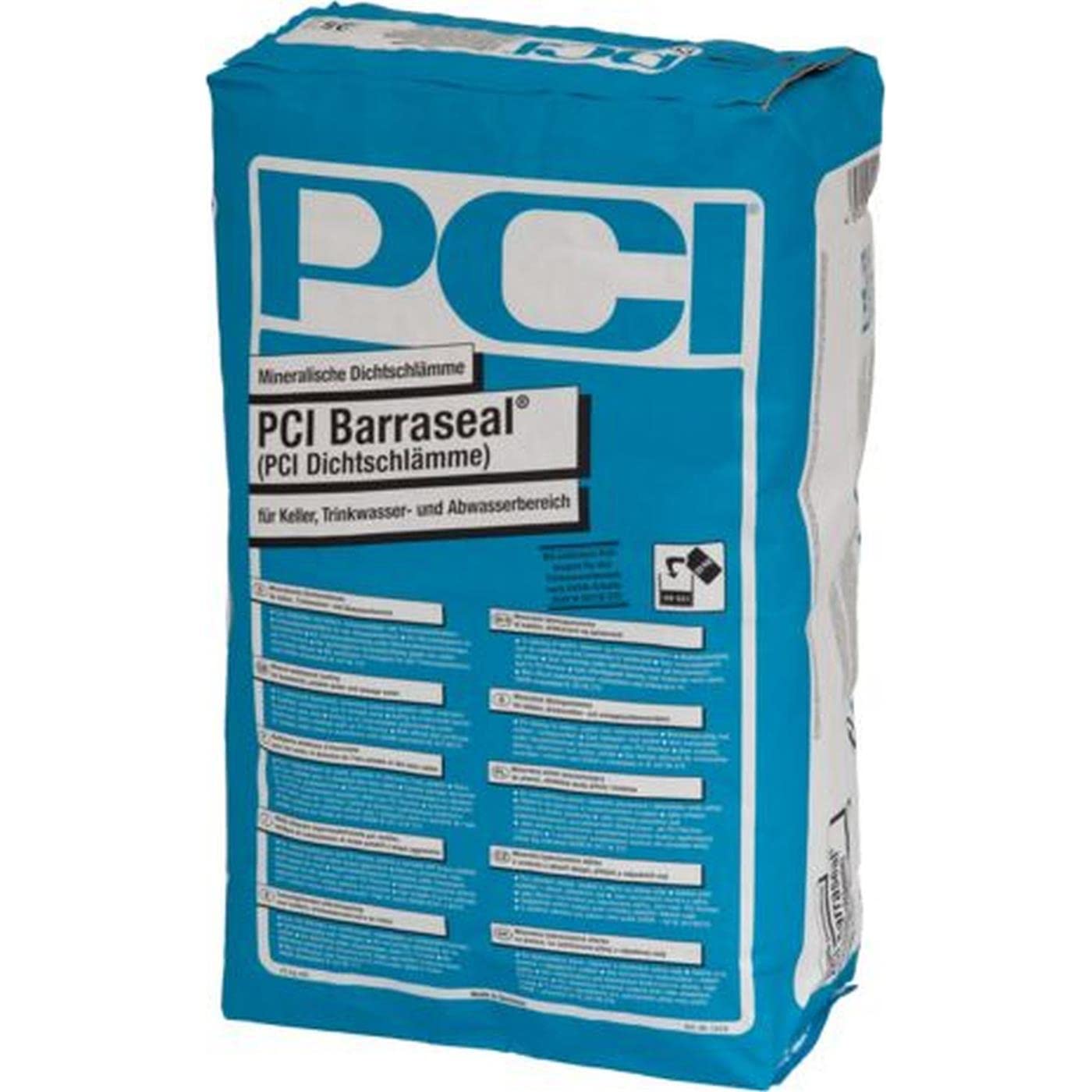 PCI Barraseal Dichtungsschlämme Mineralisch Trink-Abwasserbereich Keller Feuchträume Schwimmbäder Kläranlagen 25 kg