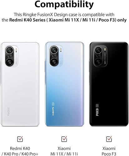 Miniatura 2 de Ringke Fusion-X Design - Funda compatible con Poco F3  Redmi K40  K40 Pro  K40 Pro + - Cross