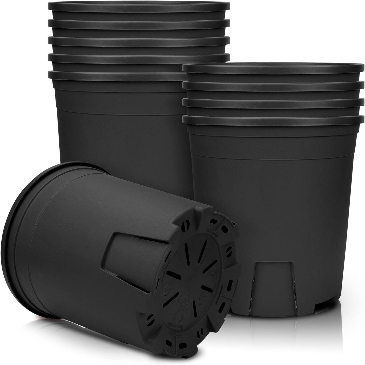 Muddy Hands Pack of 202 Litre Deep Rose Black Plastic Plant Pots