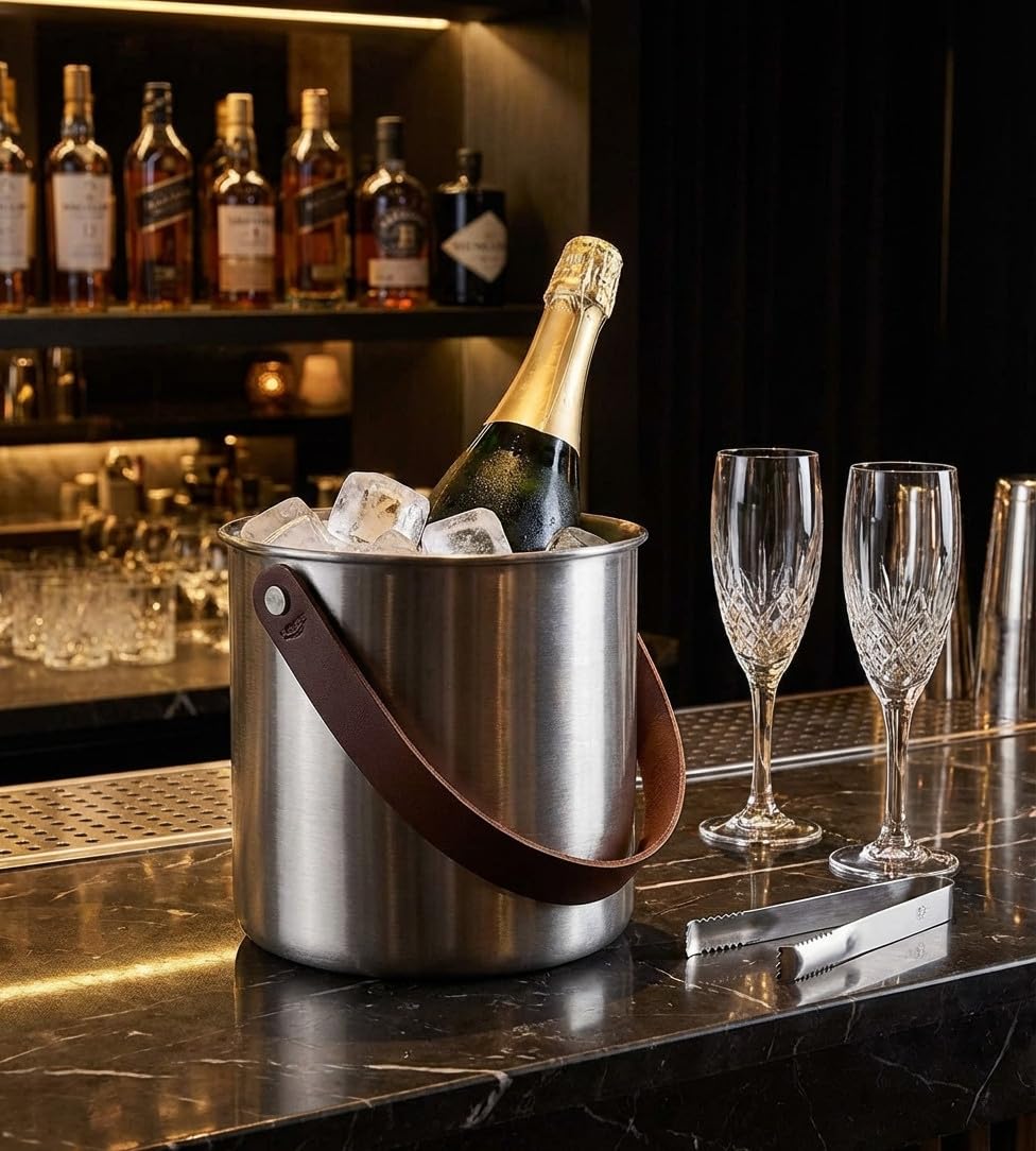 Suinga Cubitera inoxidable moon 4 litros | Cubitera acero inox 4 L para enfriar bebidas y hielo