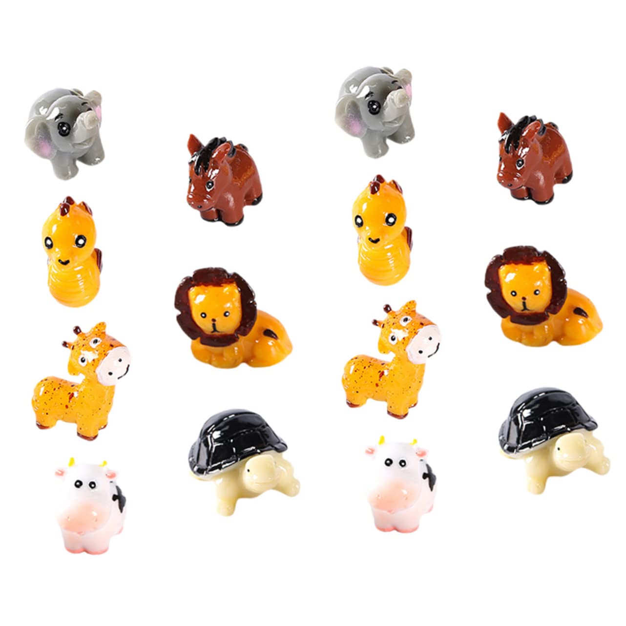 HANABASS 3 Sätze Miniaturfigurinen Teiliges Tierfiguren Kunstharz Für Mini Liebevolle Dekoration Für Tischlandschaften Bestehend REH Schildkröte Und Weiteren Tieren 14 Stück * 3