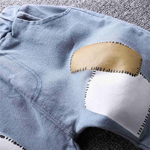 Infant Cute Patchwork Denim Pants Baggy Wide Leg Casual Jeans Baby Girl Elastic Waist Straight Leg Pant with Poket2