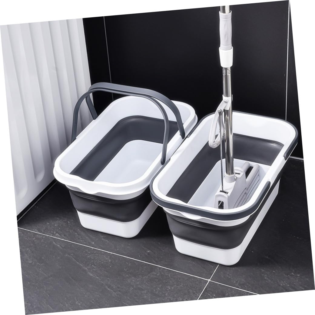 TEHAUX Cubo Plegable Portátil para Fregona de 15l en Color Negro, Resistente y Ligero, Adecuado para Pesca y Picnics con Material PP y TPE