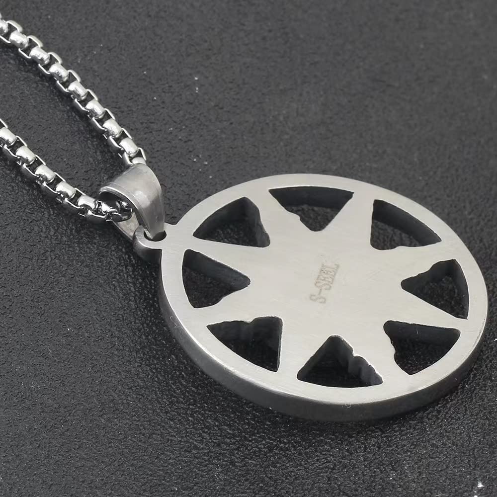 SUYGGCK Collana Necklace A Ciondolo della Bussola Marinaio Uomini da 60 Cm Donni di Gioielleria di Gioielli di Gioielli-Silver