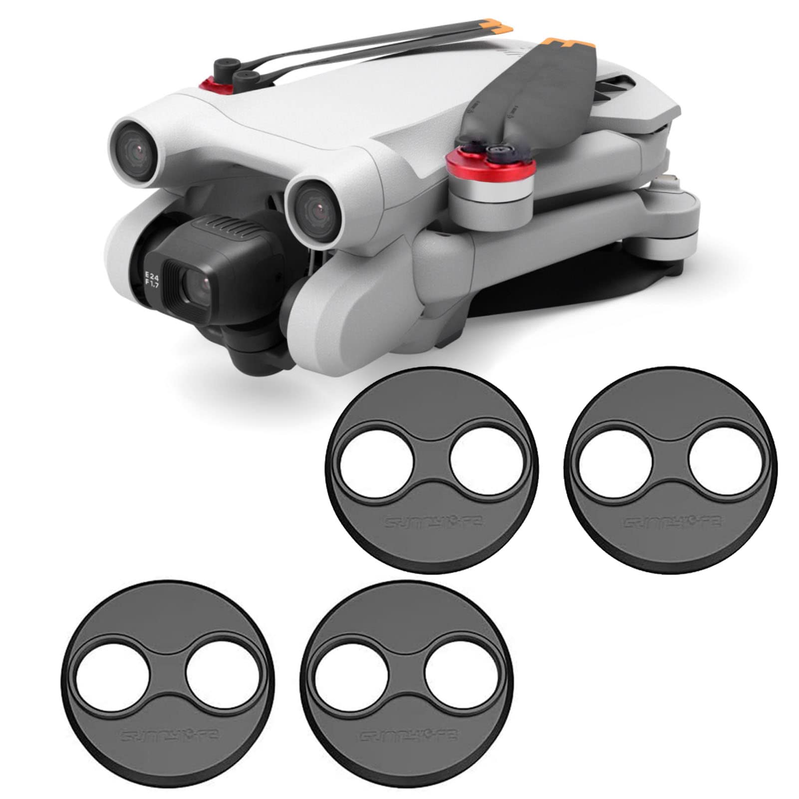 Mavic Mini 3 4 Pro - Tapa protectora de aluminio para DJI Mini 4 Pro/Mini 3 Pro, accesorios para drones, a prueba de polvo, impermeable, juego de 4 piezas (negro)