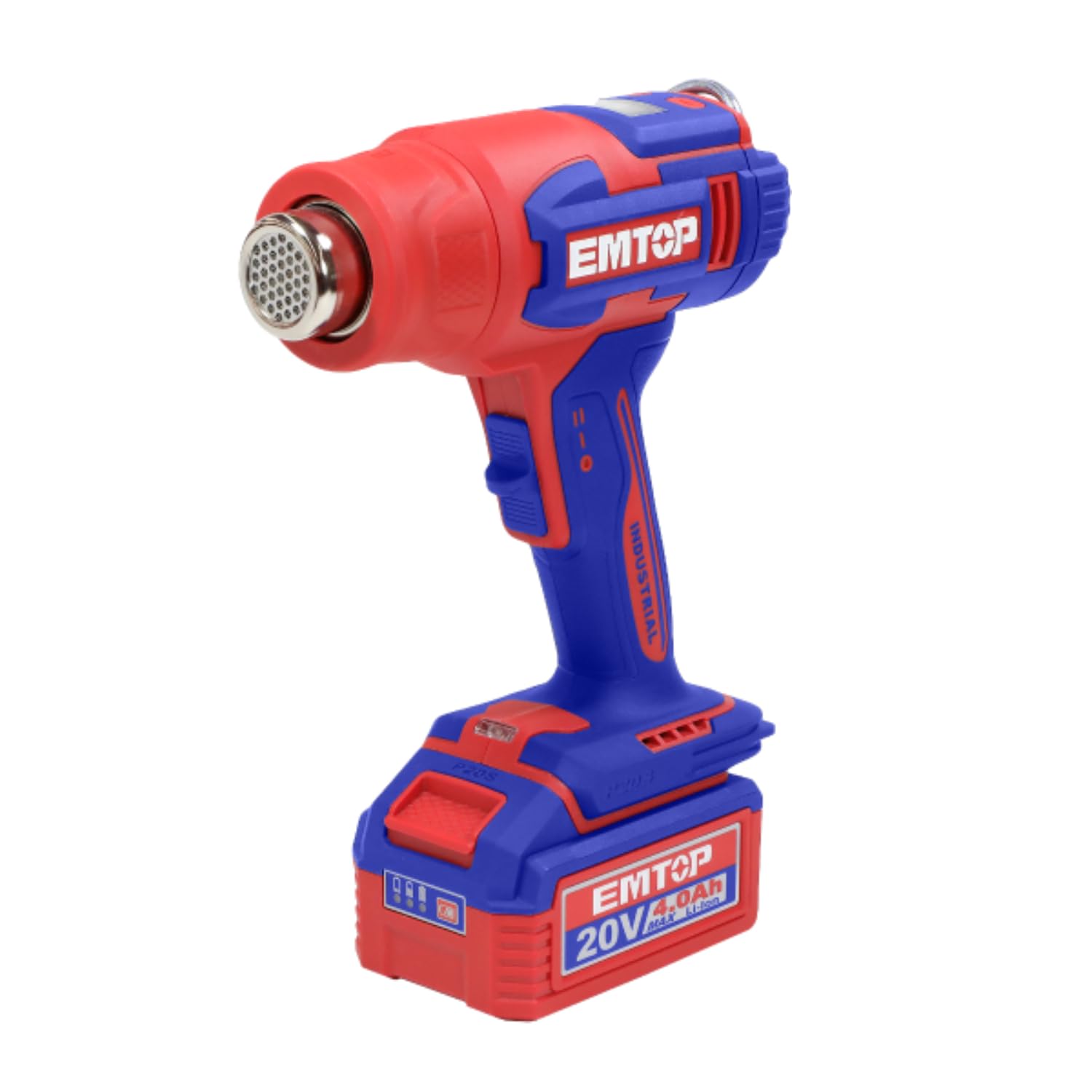 EMTOP - Pistola de calor | 20 V | Para Decapar, Doblar Plásticos y Encogimiento Térmico | Diseño Robusto y Larga Durabilidad | Larga Durabilidad y Materiales Resistentes