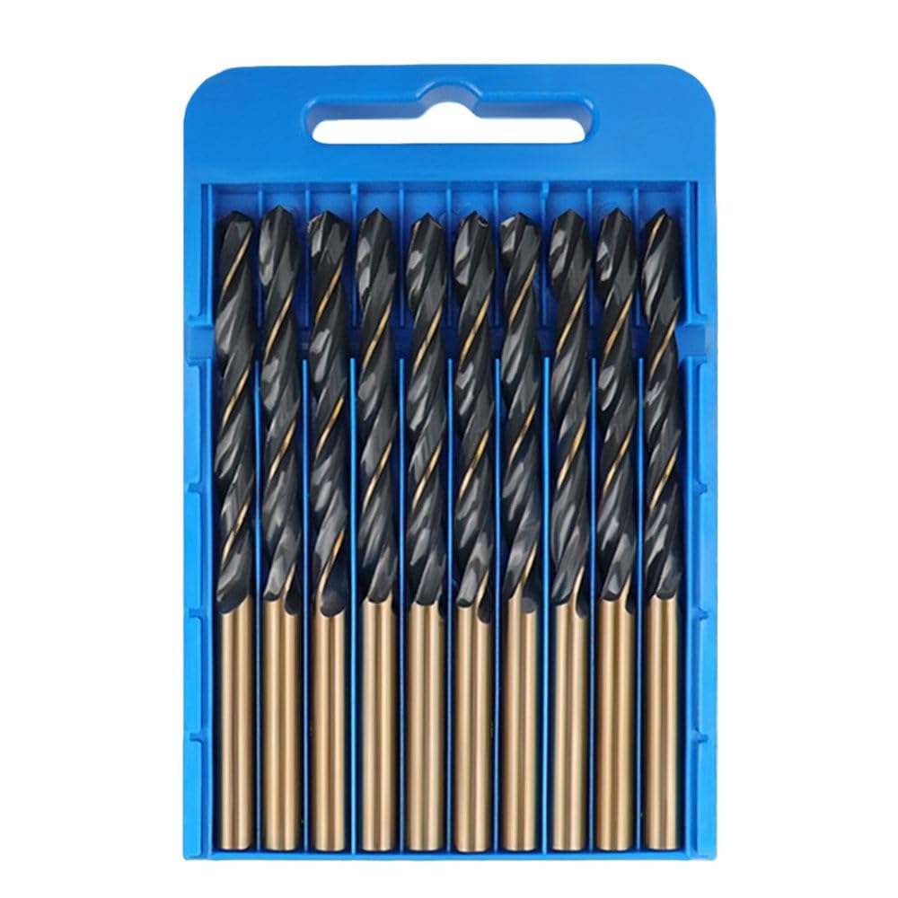 M2 10 pezzi 1-13 mm Punte da trapano elicoidali opzionali Alta resistenza Foratura in acciaio inossidabile Punta da trapano con gambo rotondo Punta da trapano in lega per metallo, 5 pezzi 13 mm