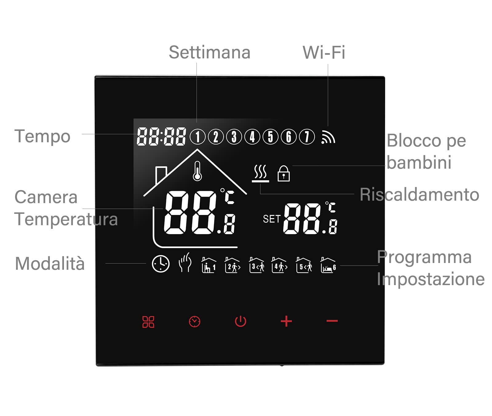 Termostato Per Riscaldamento Con Display LCD Intelligente, Regolatore Di Temperatura Ambiente - Foto 6