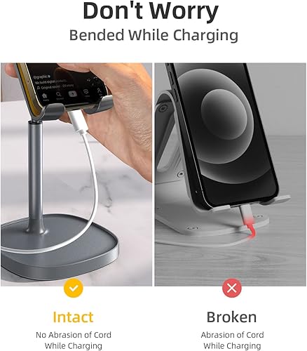 Miniatura 10 de LISEN - Soporte para teléfono celular, aluminio resistente, altura y ángulo ajustables, estable, para escritorio, verde
