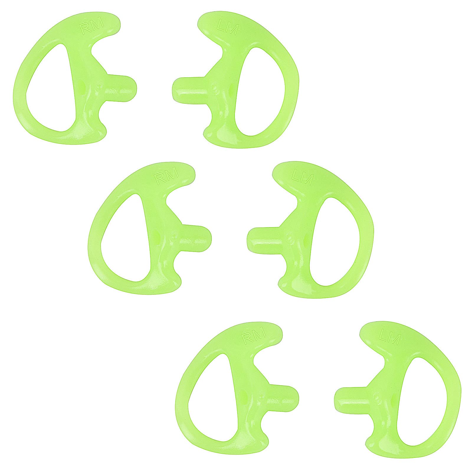 Ear Mold Earmould Walkie Talkie Earpiece Replacement for Two-Way Radio Coil Tube Audio Kits (3 Pair, M Medium Size) (Green)-image-46