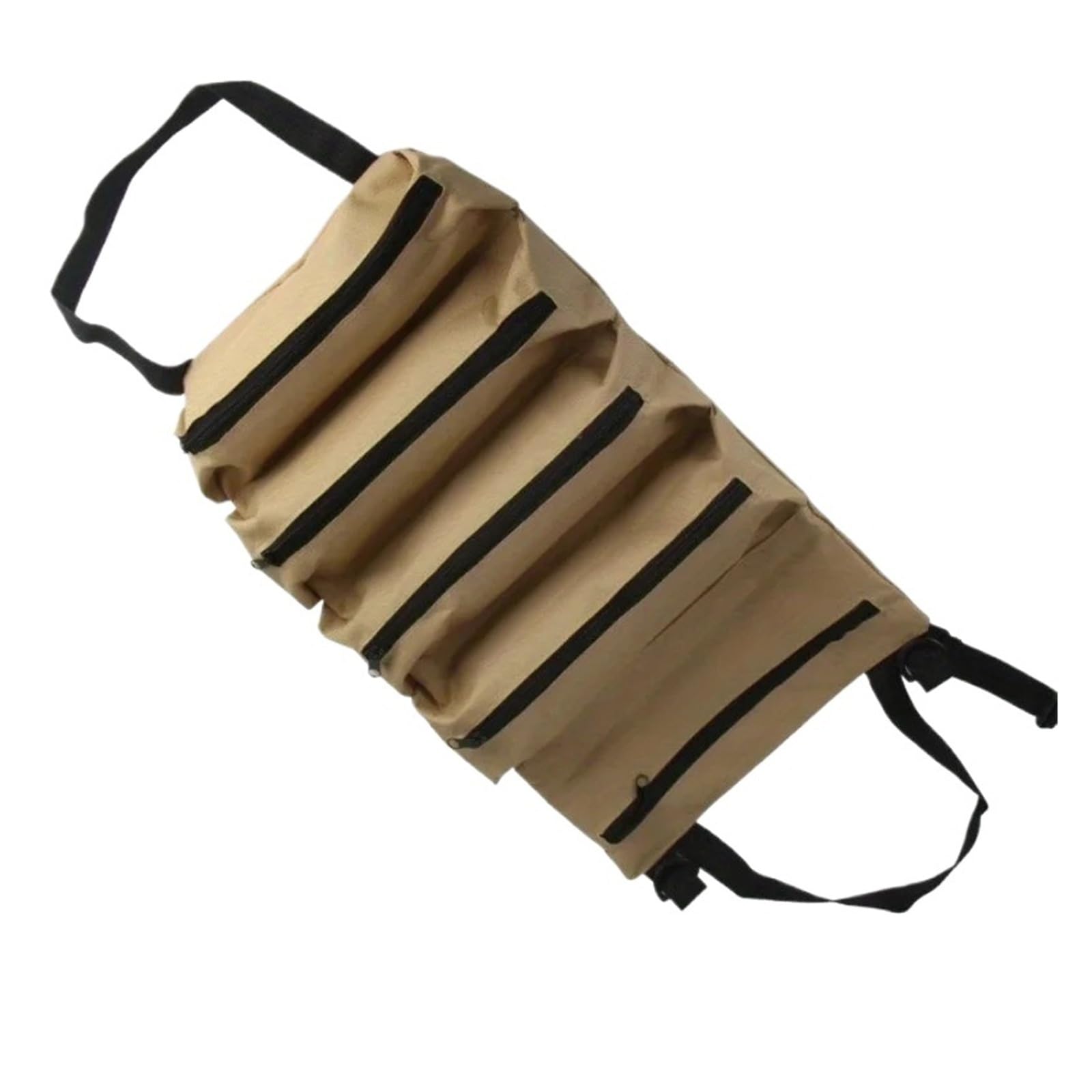 Multi-Purpose Tool Bag Multi Pocket Hardware Tools Pouch Roll UP Portable Small Tools Organizer Bag(Khaki)
