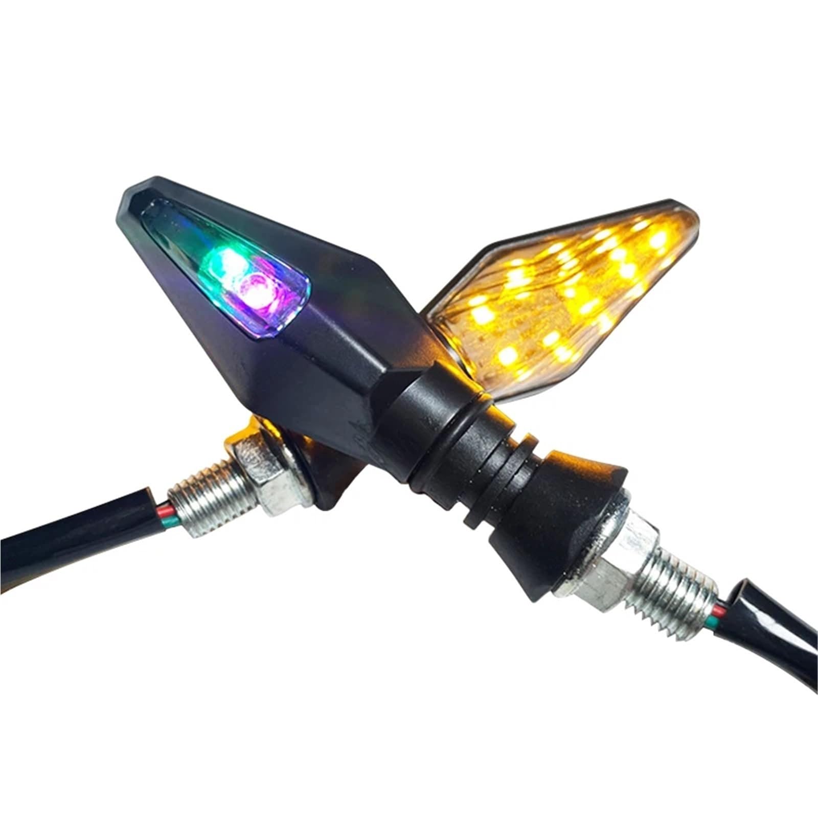 lampą halogenową Motocyklowe Światła Kierunkowskazów Amber 10mm 12V LED Moto Lampa Uniwersalne Przednie Tylne reflektory przednie(4 Pcs)