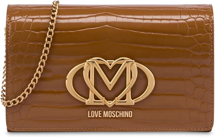 Love moschino borsa a spalla/tracolla da donna in pelle pu marrone JC4047PP1MLE120A