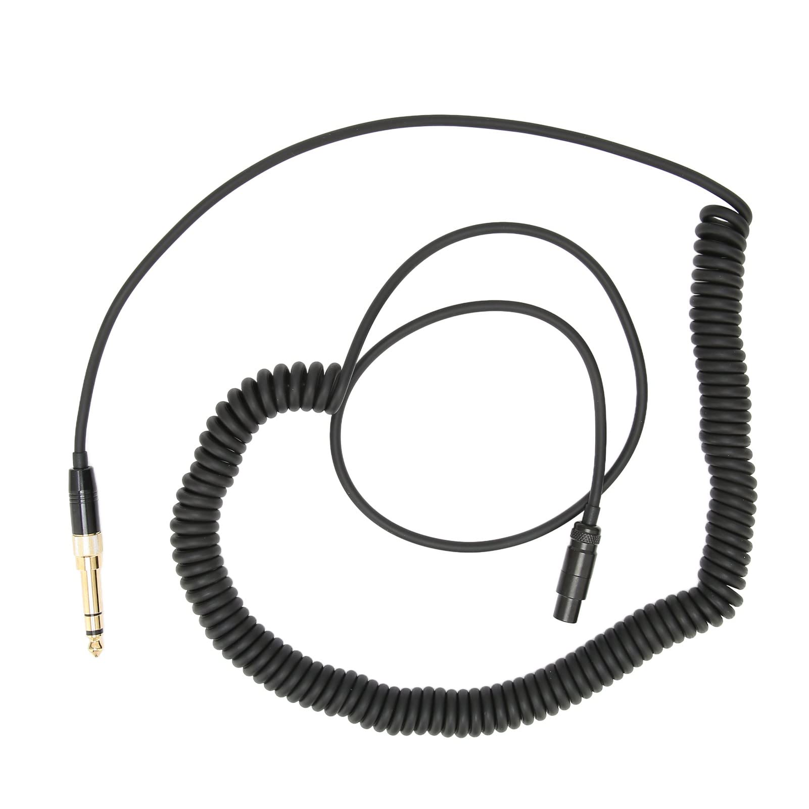 VBESTLIFE 2 Uds., Cable de Audio de Resorte Negro para Auriculares, Línea Auxiliar de Bobinado de Repuesto para AKG Q701 K712 K702 K271S K240S K240MK K181 K141, para Pioneer HDJ 2000