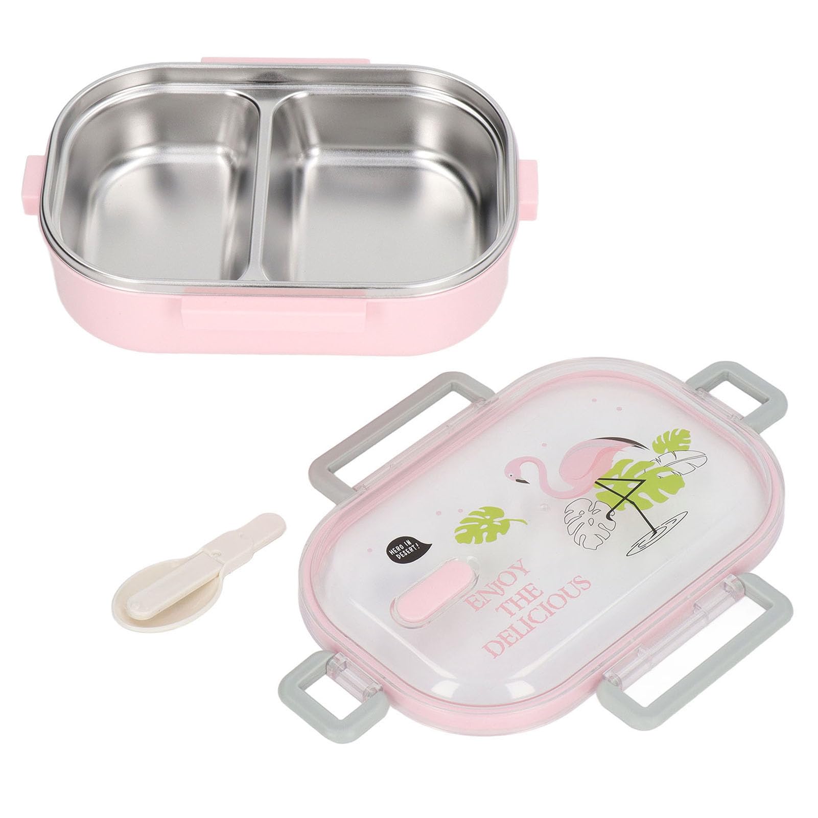 KIMISS Lunch Box Coibentato in Acciaio Inossidabile 304 a Prova di Perdite, Box con Design dello Scomparto, Contenitore Elegante e Portatile per Scuola, Viaggi, Picnic