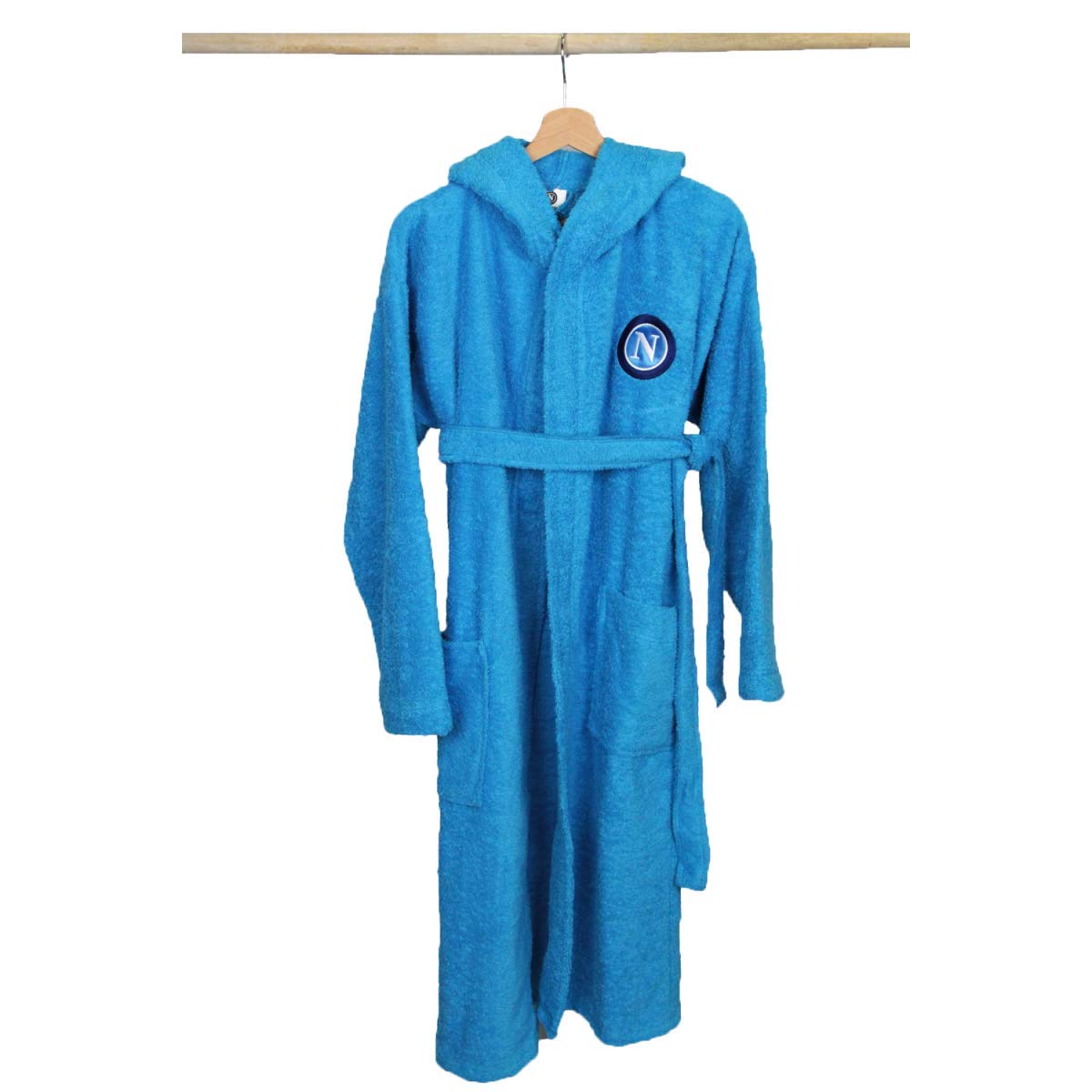 Accappatoio SSC Napoli In Microfibra - Con Cappuccio, Tasche E Omaggio Zainetto E Infradito - Foto 8