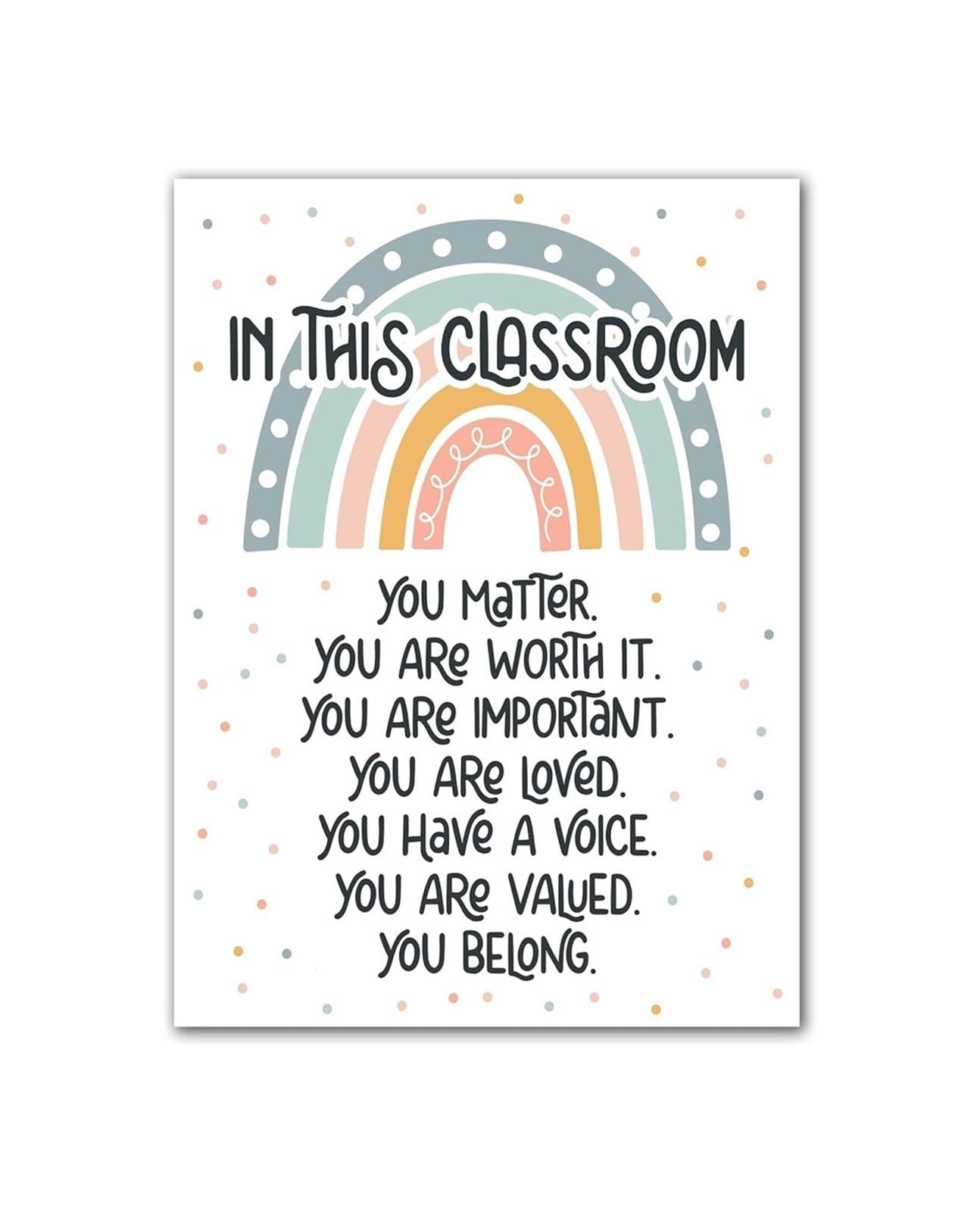 REIUAFWYGV SEL Boho Rainbow Affirmation Posters for Elementary Classroom Growth Mindset Self Regulation Empathy Wall-Art Decor