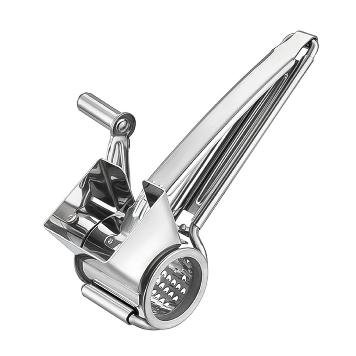 Käsekurbelreibe aus Edelstahl mit Handkurbel, 304, Silber