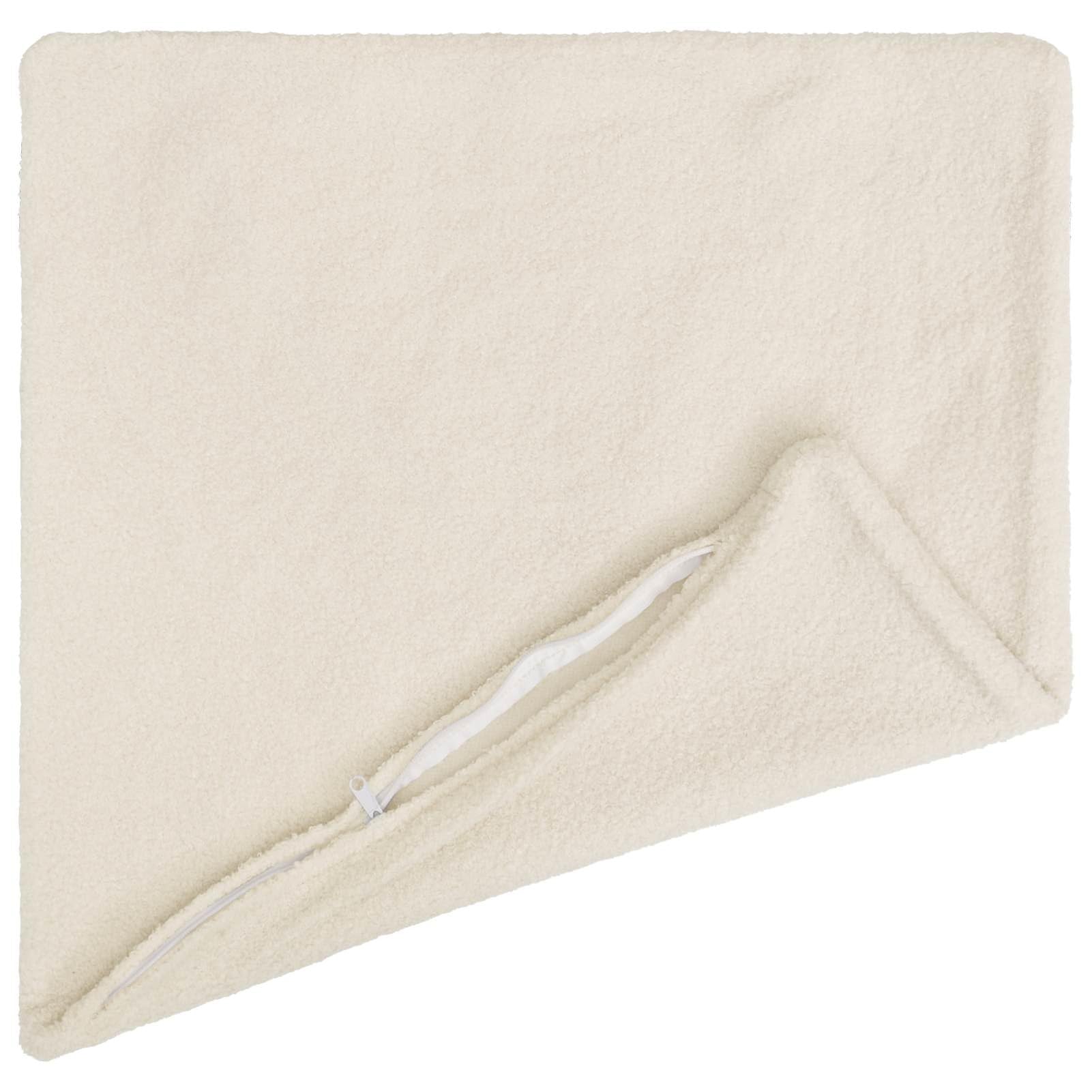 Gecheer Kissenbezug 6er Set, Creme 80 x 80 cm, Bouclé, mit Reißverschluss, Handwäsche, für Wohnzimmer, Schlafzimmer