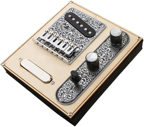 Miniatura 7 de Alnicov Placa de puente de sillín de 6 cuerdas, placa de control de interruptor de 3 vías, juego de pastilla de cuello para Fender Telecaster