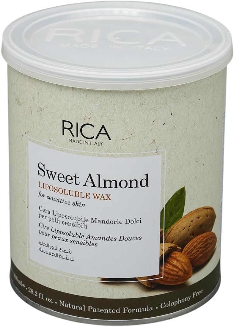 Rica Sweet Almond Liposoluble Painless Hair Removal Wax For Men & Women| Quick & Easy Tan Removal Waxing for Sensitive Skin| 800 ml, Pack of 1